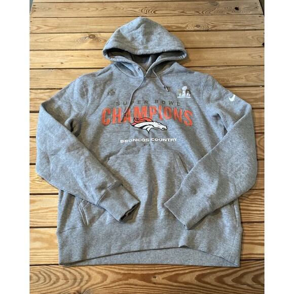 Nike Broncos Hoodie Sweatshirt Size Medium Men’s Gray - Picture 1 of 8